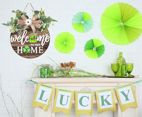Interchangeable Seasonal Welcome Sign for Front Door with 4 Wreath Styles & 21 Icons