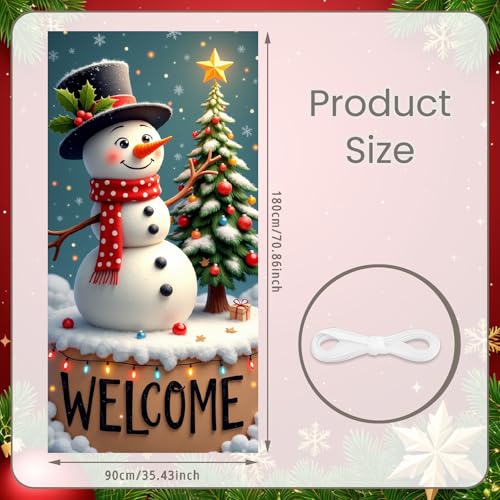Peconal SnowmanD Christmas Door Cover Decorations - Festive Xmas Banner for Indoor Outdoor Holiday Decor