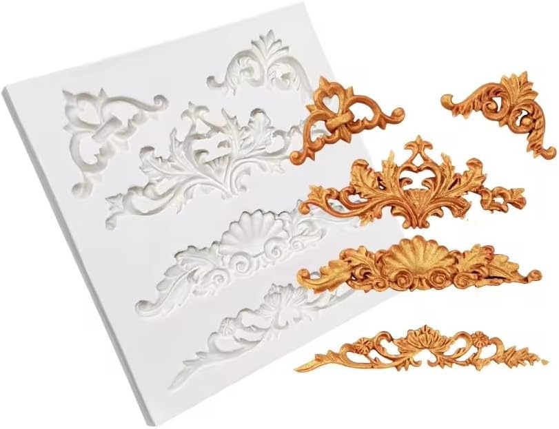 Lotus Scrollwork Silicone Mold for Cake Decorating & Polymer Clay Crafts