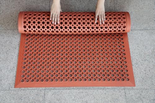 Rubber Floor Mat 36x60 Inch Anti-Fatigue Drainage Safe Work Area