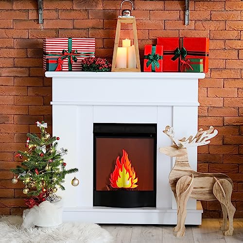 Boao 6 Set Fake Fire Fake Flame Camping Decoration 3D Cardboard Campfire Centerpiece Artificial Flames Campfire Party Decoration for Camp Bachelorette Party Supplies(Yellow Orange)