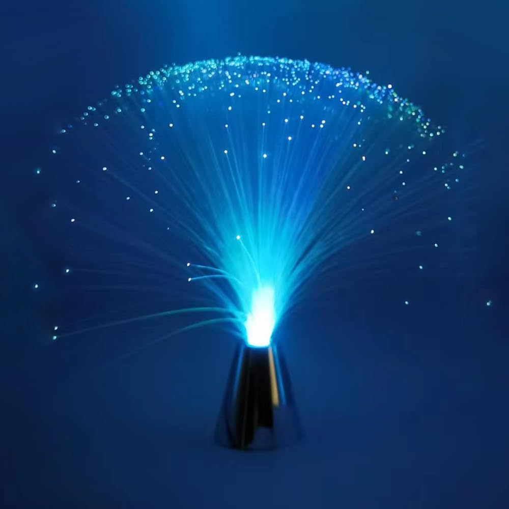 13-Inch LED Color-Changing Fiber Optic Fountain Night Light - Calming Christmas Decor (2-Pack)