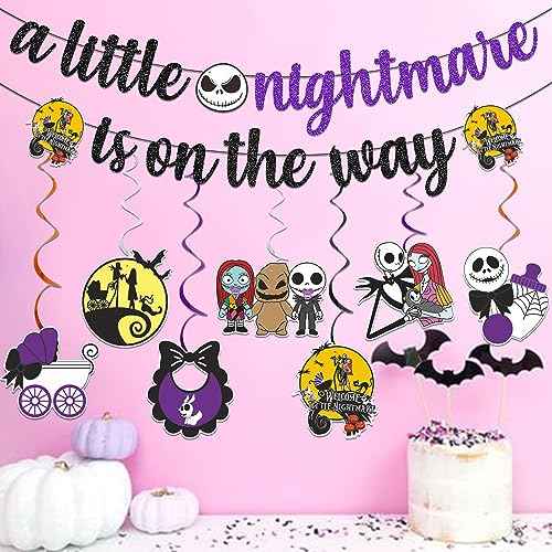 Night Before Christmas Banner Night Before Christmas Birthday Decorations Jack Skellington Birthday Decorations Halloween Party Banner