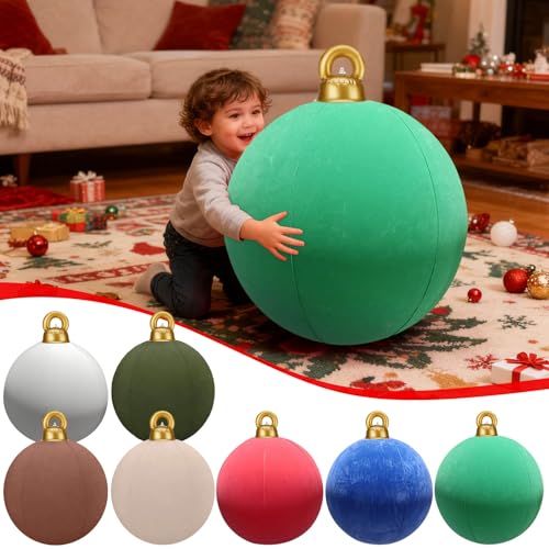 Darzheoy Red 24-Inch Velvet Inflatable Christmas Ornament - Giant Yard Decor