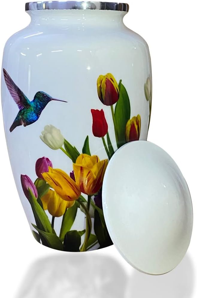 BOLD & DIVINE Adult Purple Hummingbird Cremation Urn | Human Ashes Adult Memorial urn, Burial, Funeral Cremation Urns | 200 Cubic Inches (Large Adult)