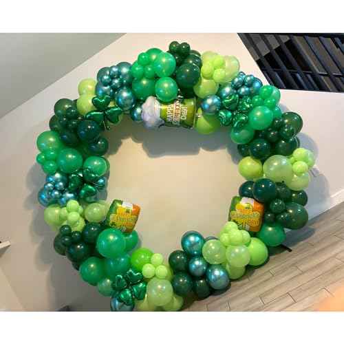 NISOCY Dark Green Latex Balloon Arch Kit, 102PCS 18In 12In 10In 5In Arch Garland for Festival Picnic Anniversary Birthday Green Theme Summer Jungle Forest Party Christmas Decoration with 33FT Ribbon