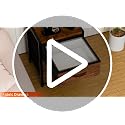 Rustic Brown LED Nightstand with Charging Station, 3 Fabric Drawers - 2 Tier