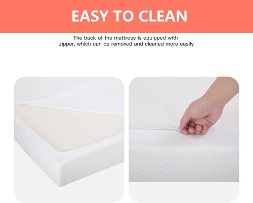 FDW 5-Inch Gel Memory Foam Mattress - Medium Firm | Pressure Relief & Cooling | White Bed in a Box