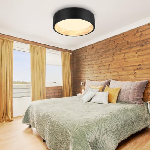 12.5-Inch Black LED Ceiling Light Flush Mount 2 Pack - Dimmable, 3CCT, Modern Design