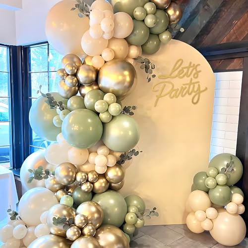Let's Party Sign for Backdrop - 'Let's Party' Sign Decal for Balloon Arch Birthday Graduation Wedding Bachelorette Christmas Celebrate Decorations (Gold)