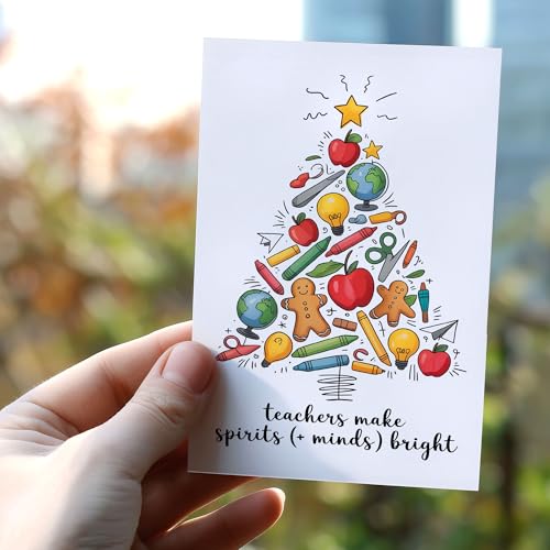 Podagree Teacher Christmas Card XS4 Spirits Bright - Classroom Thanks Gift