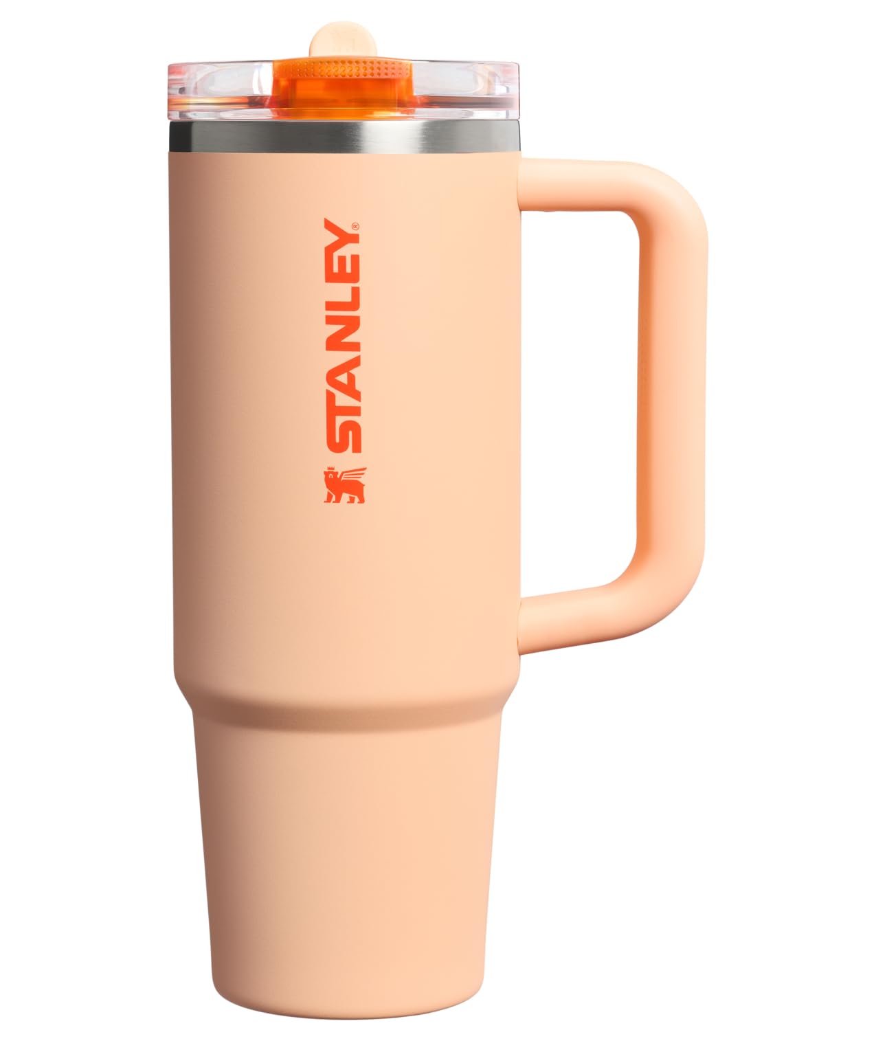 STANLEY Quencher ProTour Flip Straw Tumbler with Leakproof Lid 30 oz | Built-In Straw & Handle | Cupholder Compatible for Travel | Insulated Stainless Steel Cup | BPA-Free | Orange Sherbet