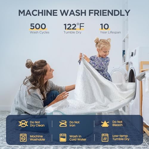 Skiennix Waterproof King Mattress Protector - Silver-Infused Bamboo Rayon for Health | Hypoallergenic & Odor-Free