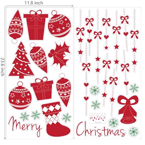 Christmas Wall Decals for Bedroom Hanging Christmas Tree Snowflake Gift Wall Stickers for Living Room Window Decor Removable Art Mural for Kids Baby Gift Nursery Door Decor Supplies (Style)
