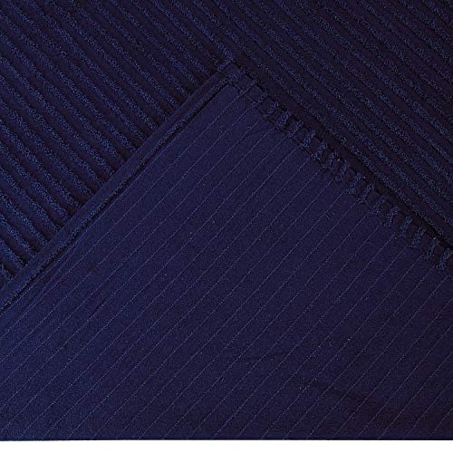 Better Trends Navy King Bedspread, 100% Cotton Tufted - Classic Stripe Coverlet, Soft & Cozy Bedding for All Seasons, Machine Washable - Jullian Collection