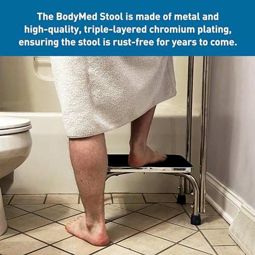 Chrome Handle Heavy-Duty Foot Step Stool with Non-Slip Platform - 300lb Capacity