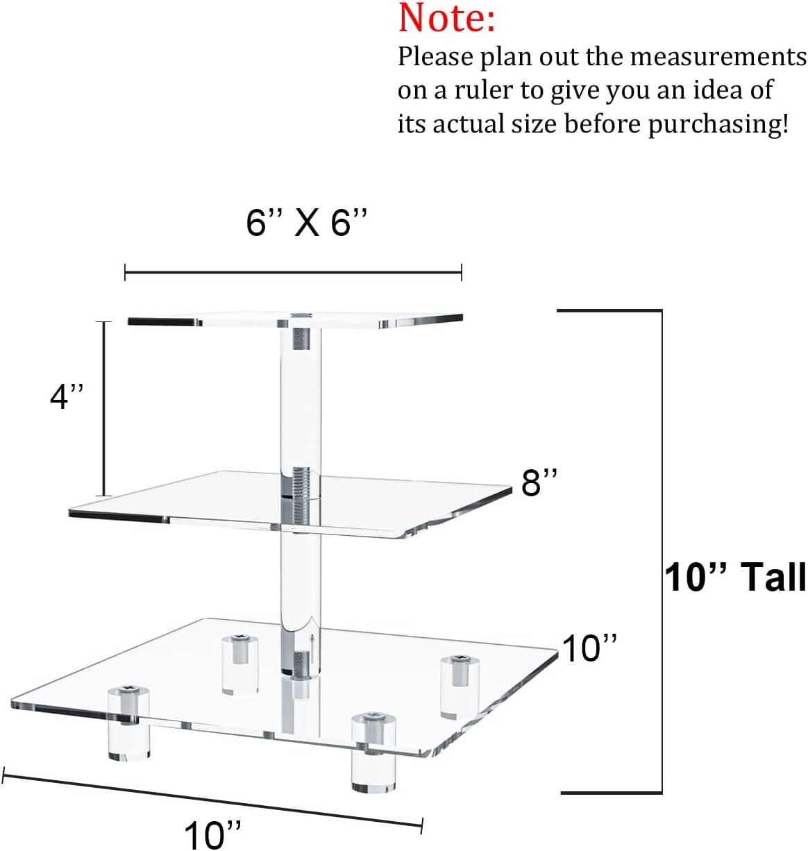 3-Tier Acrylic Cupcake Stand - Elegant Dessert Display Tower in Gold (Model 3SG-V2)