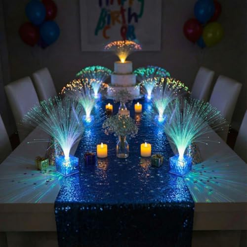 Amylove 16 Pcs Mini Fiber Optic Lamps 10 Inch Glow In The Dark Party Favors