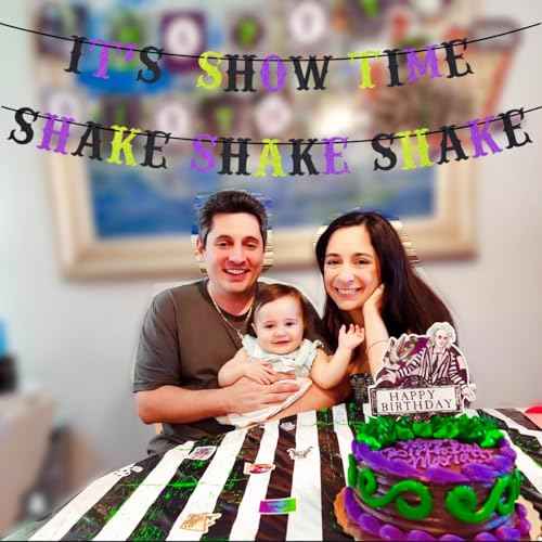 Beetle Birthday & Party Banner Decorations, Glitter IT'S SHOW TIME SHAKE SHAKE Halloween Christmas Beetle Themed Party Supplies, Xmas Birthday Party Baby Shower New Year Holiday Decor