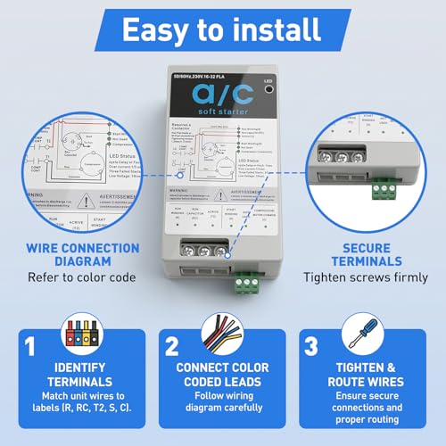 Zgrao 16-32A Soft Start Kit for 4-7 Ton HVAC Systems, Quiet & Reverse Protection