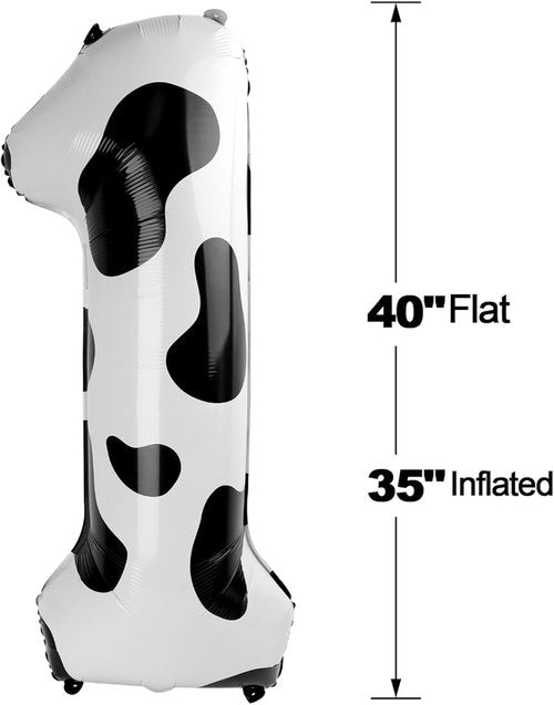 IWERP Cow Print 40-Inch Balloon - Unisex Birthday Decorations | Reusable Farm Animal Party Supply