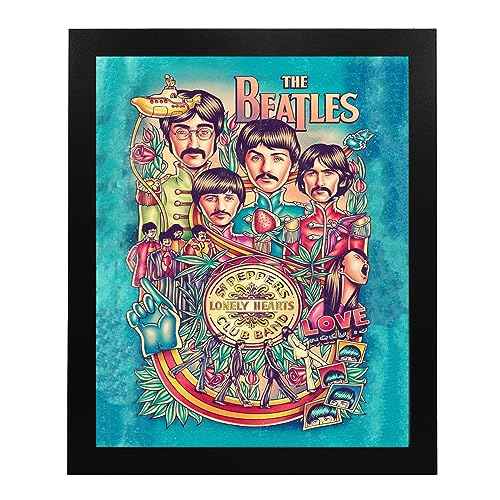 AMERICAN LUXURY GIFTS Sgt. Pepper's Band Music Wall Art Poster, Typographic Decor For Room, Studio, Home, Office & Aesthetic Room Decor, For 60s Rock Fan (Unframed, 8 x 10 inches)