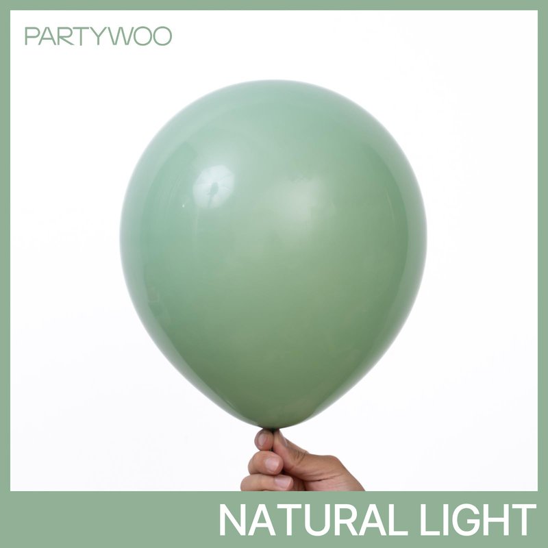 PartyWoo Sage Green Balloons 50 pcs 12 Inch Matte Dusty Olive Boho Green Eucalyptus Latex Helium Balloons for Wedding Baby Shower Gender Reveal Birthday Graduation Safari Party Decorations Green-F03