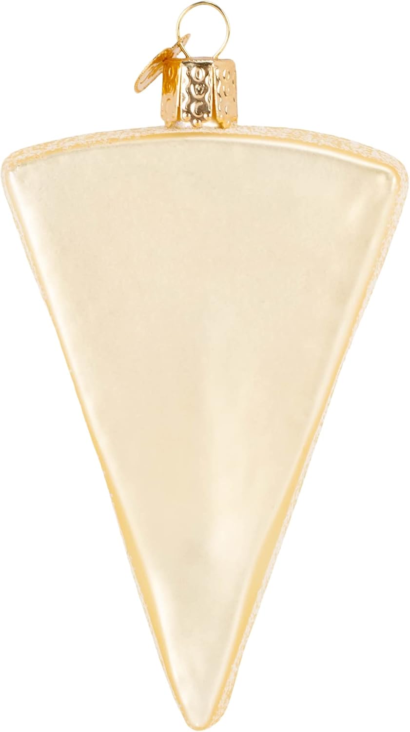 Handcrafted Glass Cheese Wedge Ornament - Unique Christmas Tree Decoration