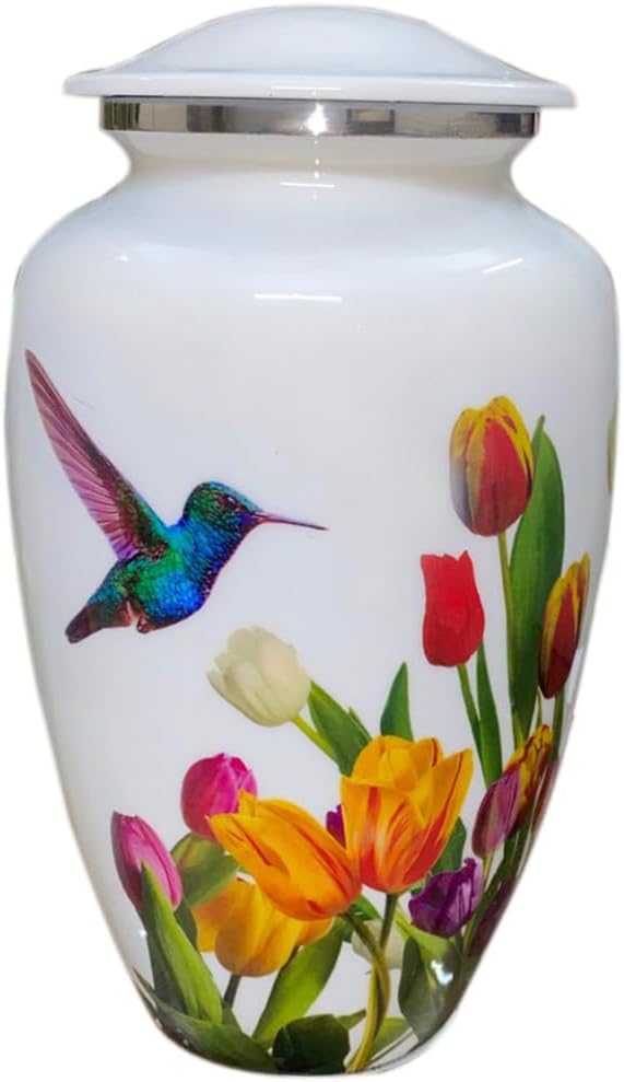 BOLD & DIVINE Adult Purple Hummingbird Cremation Urn | Human Ashes Adult Memorial urn, Burial, Funeral Cremation Urns | 200 Cubic Inches (Large Adult)