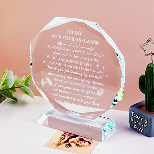Personalized Father-in-Law Crystal Keepsake Gift from Daughter-in-Law