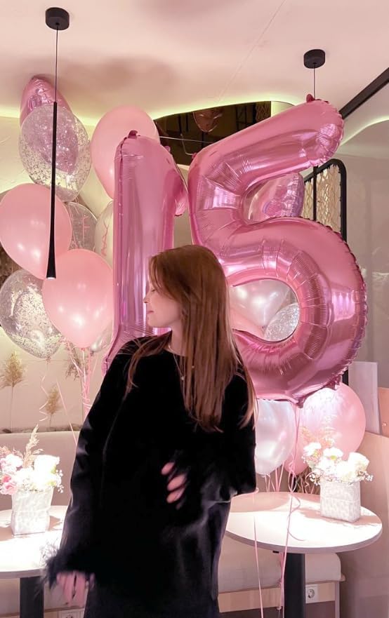 Pink Number 1 Balloon - 40 Inch Foil Birthday Decoration for Boys & Girls | Perfect for 1st, 10th, 11th, 12th, 16th, 18th Celebrations