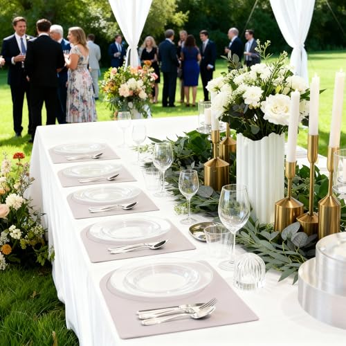200PCS Clear Plastic Plates Set - Heavy Duty Disposable Dinner & Dessert Plates, Food Safe, Variation: Clear / 200 PCS