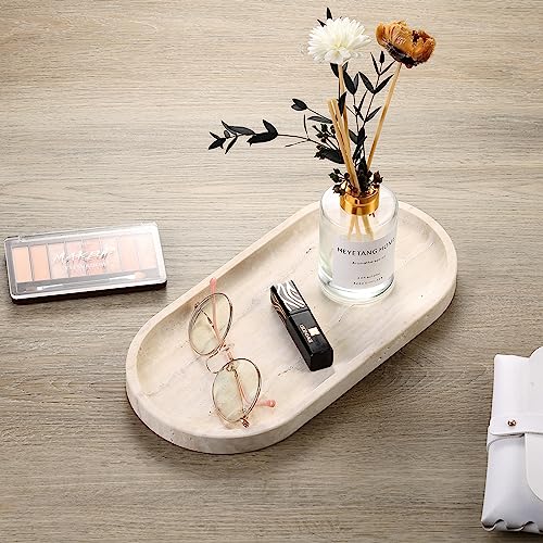 Koville Light Beige Italian Travertine Vanity Tray 12x6in Decorative Marble Catchall