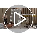 Dirket Lighted Vanity Mirror with Lights - 9 Dimmable LED Bulbs, 3 Color Modes, 5X Magnification, Touch Control, 360° Rotation, White