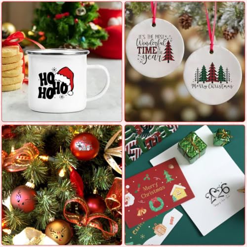 Mancyz 50 Pcs Christmas Stickers for Crafts Waterproof Vinyl Decals for Ornaments & Decor