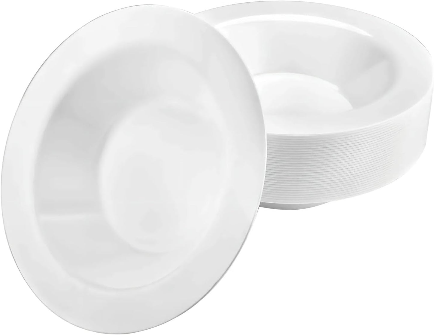 Premium 9-Inch Heavyweight Plastic Plates - Crystal Clear Wedding & Party Dinnerware, 30 Count
