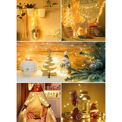 Minetom Fairy String Lights, 33Ft 100 LED Mini Battery Operated Fairy Lights Copper Wire Twinkle Lights Mason Jar Lights, Waterproof Starry Firefly Lights for Party Wedding Christmas Decor