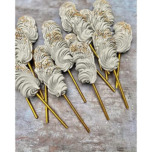 ALINK Gold Foil Paper Straws, Biodegradable Disposable Drinking Straws for Birthday, Wedding, Bridal/Baby Shower, Christmas Decorations and Party Supplies, Pack of 100