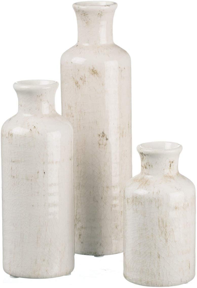 Red Vase Set - Boho Farmhouse Decor for Kitchen, Bedroom & Living Room - CM2407