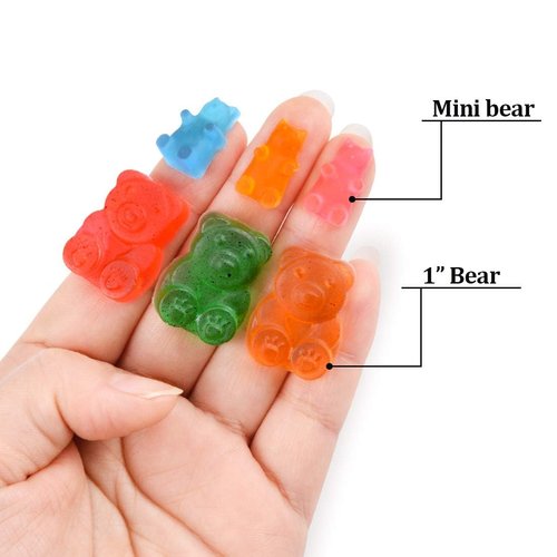 CAKETIME Gummy Bear Molds Candy Molds - 1 Inch Gummy Molds Bear Large Chocolate Molds Silicone 4 Pack LFGB Pinch Test Approved Best Food Grade Silicone
