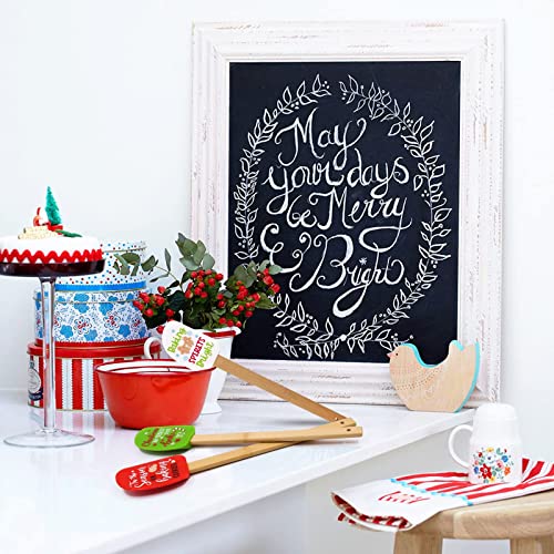 Christmas Silicone Spatula Set with Merry Christmas Greeting Card - Holiday Baking Tools