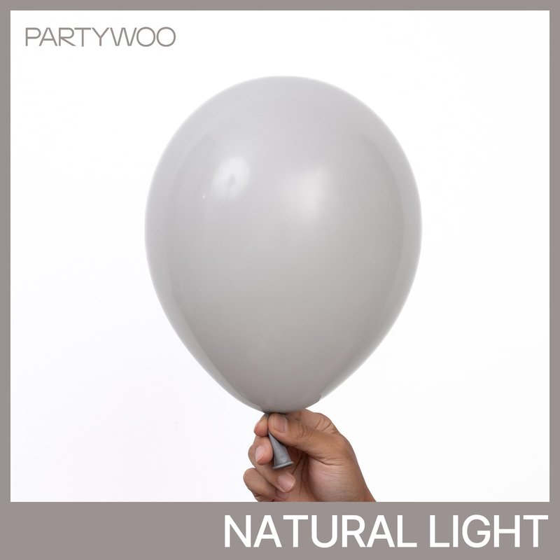 PartyWoo Gray Balloons 100 pcs Different Sizes of 18 12 10 5 Inch Matte Grey Latex Balloon Arch Kit Garland for Baby Shower Gender Reveal Graduation Elephant Birthday Party Decorations Gray-Y71