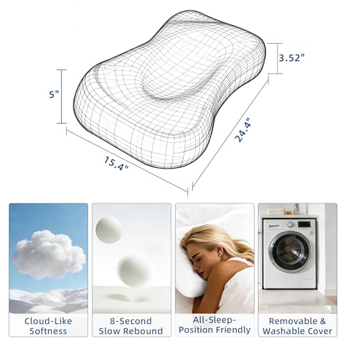 Keeyotek Ergonomic Memory Foam Pillow for Side & Back Sleepers
