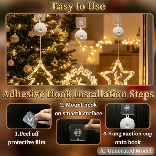 Gooyule Warm White 3-Pack Window Silhouette Lights with 6/18h Timer (Battery Operated) Indoor Xmas