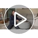 COLAMY Classic Beige Fabric Round Storage Ottoman with Reversible Tray Lid – Multi-Functional Footrest & Small Coffee Table
