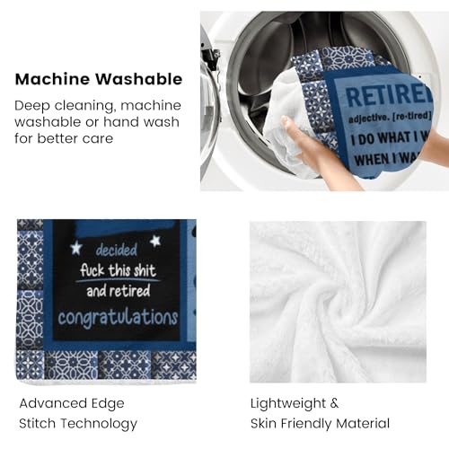 HJKGYHBJ Retirement Gifts for Men 2025, Retirement Blanket Gifts for Men, Best Retirement Gifts Ideas, Coworker Leaving Gift Retired Throw Blankets 50"X60"