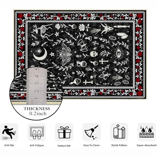 Lvsoamz Gothic 5x7 Area Rug Dark Academia Machine Washable, Rectangular
