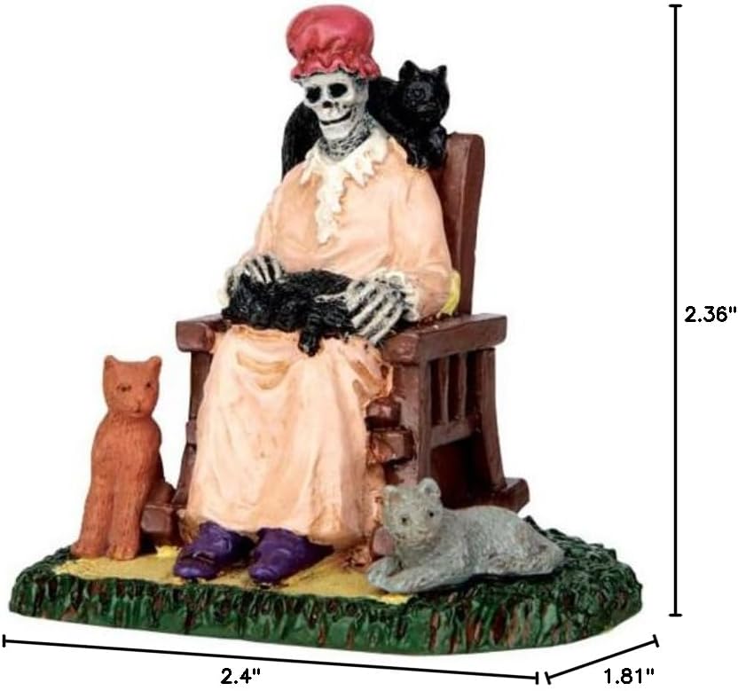Spooky Town Former Cat Lady Figurine #62428 – Lemax Halloween Decor