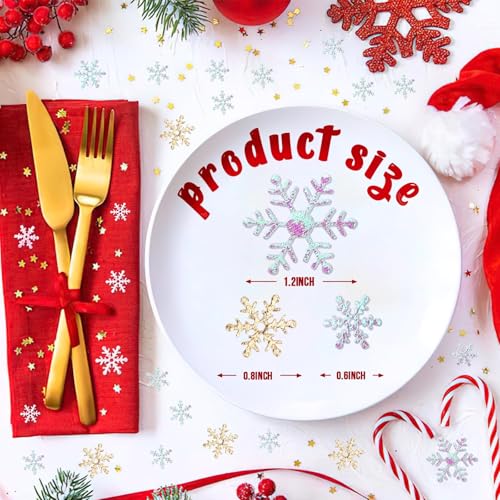 MARFOREVER Snowflake Confetti Decorations, Christmas Snowflake Glitter Confetti White Gold Winter Scatter Sprinkle Table Centerpiece for Winter Wonderland Snow Wedding Birthday Holiday Party Supplie