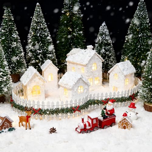 BrightRow 2 Pcs White Christmas Fairy Garden Fence Village Accessories - Variation of White / 2
